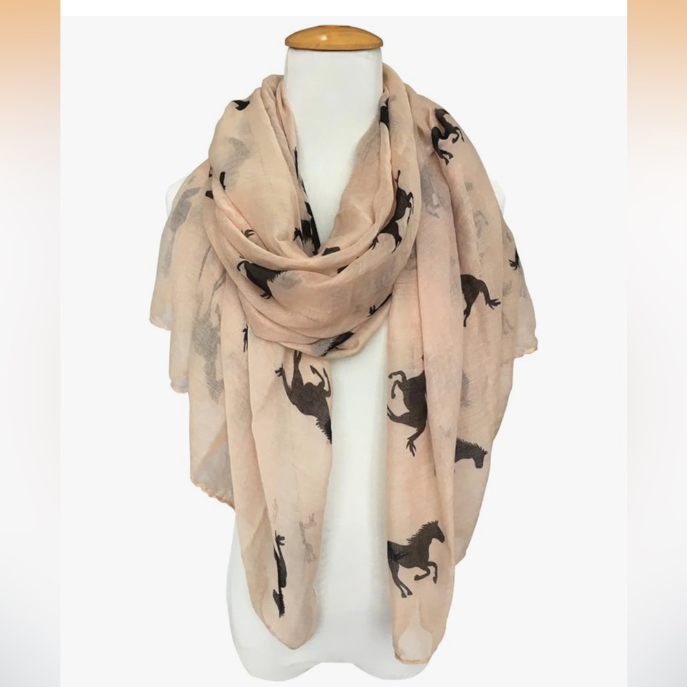 🆕 Horse Fashion Scarf for Women Lightweight Scarves Shawl Wrap for Spring/Summer - Picture 2 of 7